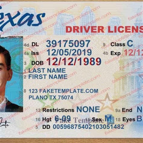Free Texas Id Template Download Printable Templates