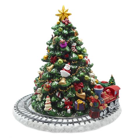 Christmas Tree Green Revolving Musical Train 15cm