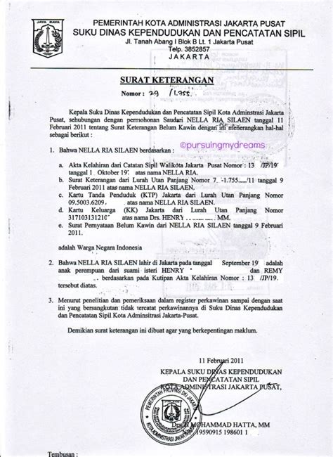 Surat Keterangan Dinas