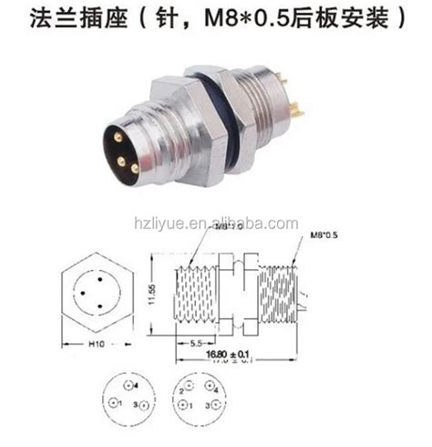 M8 3pin 4pin Waterproof Ip67 Male Shielded Connector For Industry Buy