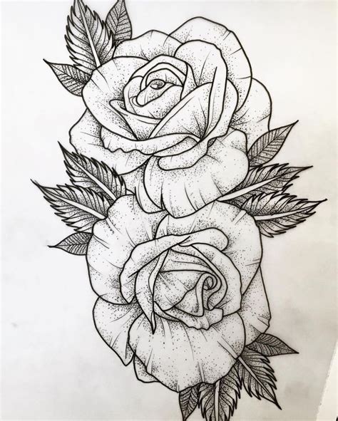 Here Is The Tattoo Template Of Roses Here Are Two Great Tattoo Of White