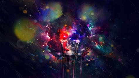 Skull Colorful Artwork Digital Art Fantasy Art