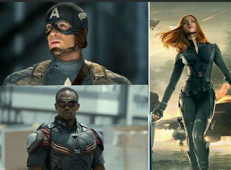 Captian America And Falcon And Black Widow Superhero Widow Batman
