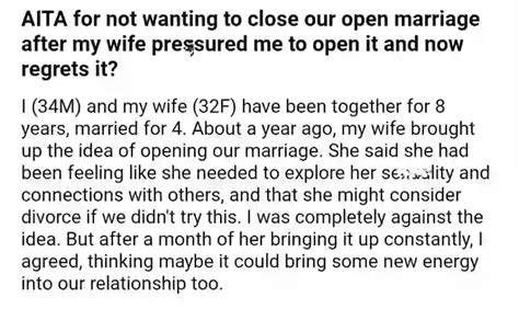 Aita For Not Wanting To Close Our Marriage