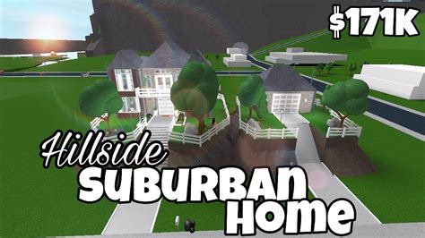 Hillside Suburban Home With A Basement 171k Bloxburg Speed Build