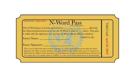 N Word Pass Card Template Portal Tutorials