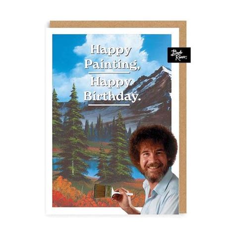 Kaart Happy Painting Happy Birthday Bob Ross