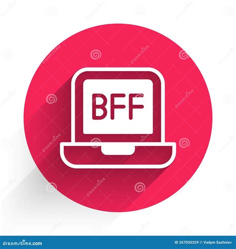 White Bff Or Best Friends Forever Icon Isolated With Long Shadow Red
