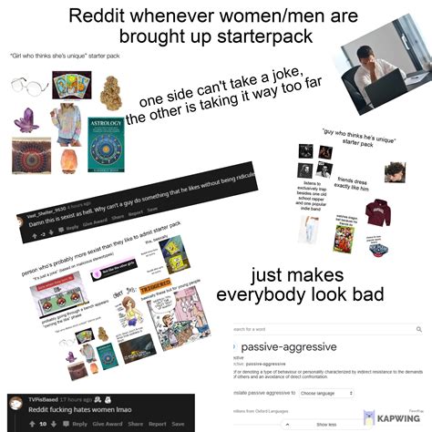 Reddit Whenever Women Men Are Brought Up In A Starterpack Starterpack
