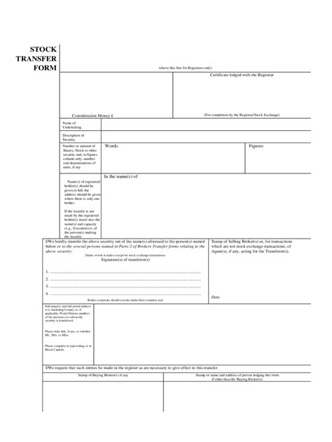 Stock Transfer Form 9 Free Templates In Pdf Word Excel Download