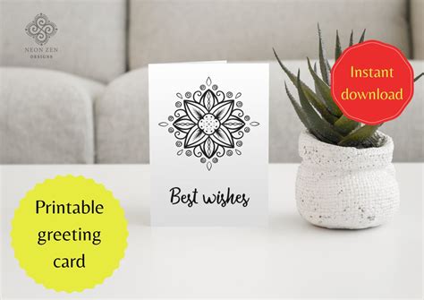 Printable Best Wishes Card Diy Greeting Card Print At Home Etsy