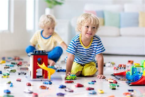 Kids Play With Toy Cars Children Playing Car Toys Stock Photo Image