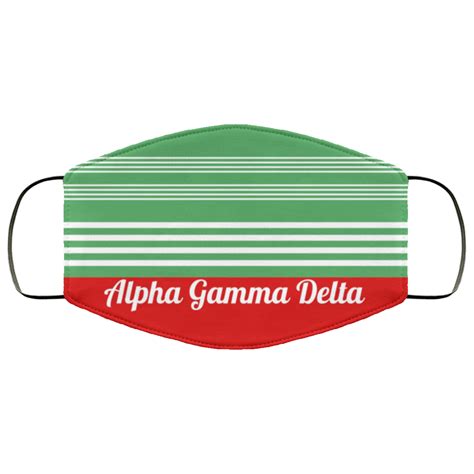 Alpha Gamma Delta Two Tone Stripes Face Mask — Greeku