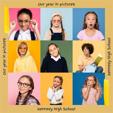 School Graduation Album With Schoolgirls Online Photo Book Template