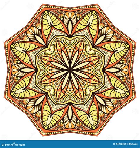 Decorative Floral Symmetrical Mandala Stock Vector Illustration Of