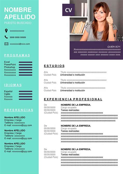 Amplia variedad de plantillas currículum vitae en word para descargar gratis. Curriculum Vitae Bonito en Word - Descarga Gratis | Plantilla CV