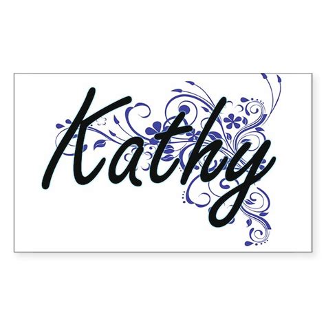 Kathy Artistic Name Design With Flowers Decal By Admincp10501932