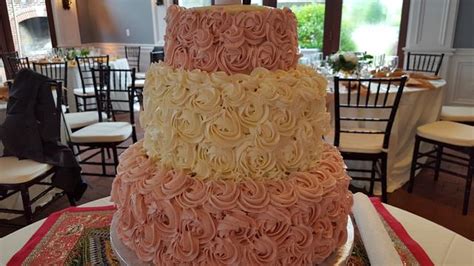 buttercream rosettes wedding cake decorated cake by cakesdecor