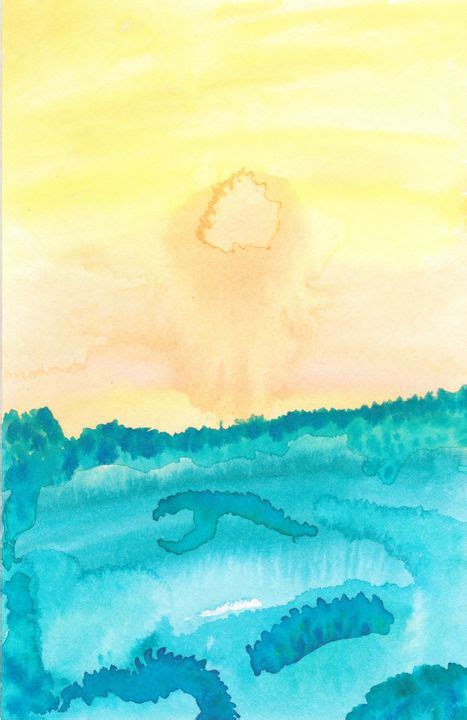 Melting Sun Over Ocean Absttract Giggle Paint Paintings And Prints