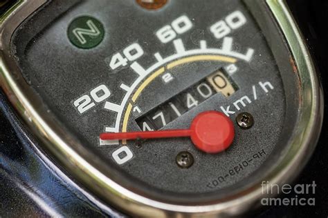 Odometer Of A Vintage Motorcycle 2 Photograph By Filippo Carlot Fine