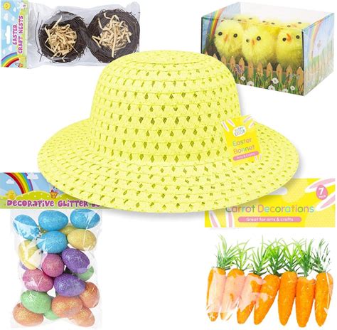 Girls Make Your Own Easter Bonnet Hat Complete 5 Piece Making Kit Purple Butterfly