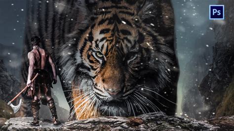 Photoshop Manipulation Tutorial Compositing Man And The Big Tiger Nirob