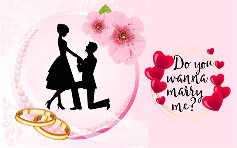 Do You Wanna Marry Me Wedding Rings And Pink Cherry Blossom Design