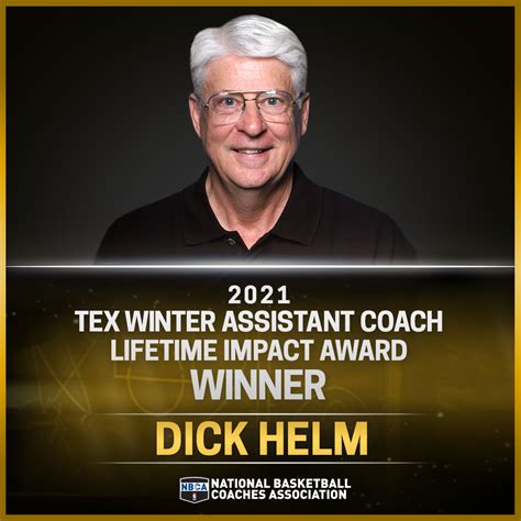2021 tex winter lifetime impact award recipient dick helm and nba hall of fame coach and former