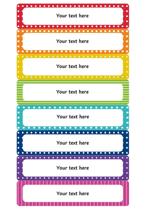 Editable Multicolour Tray Labels. | Free school labels, School labels