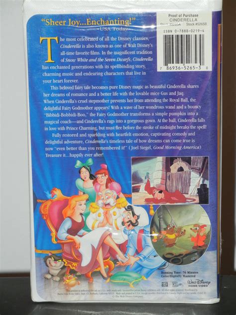 Cinderella Walt Disney Movie On VHS Masterpiece Collection Etsy