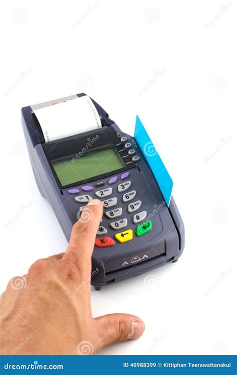 Portable Credit Card Terminal On Base Stock Image Image Of Selling