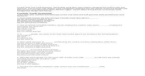 Contoh Soal Tes Toefl Dan Pembahasan Pdf File Angellasopa