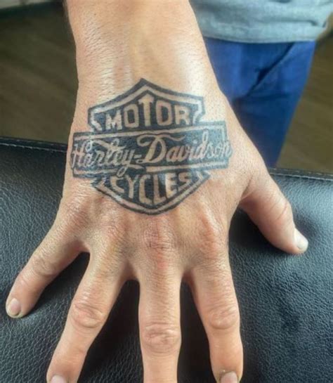 Harley Davidson Logo With Flames Tattoo