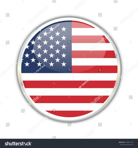 United States America Usa Round Flag Stock Vector Royalty Free