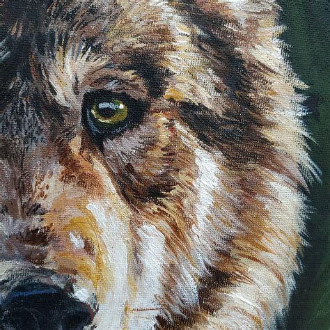 Wolf Original Acrylic Painting Wildlife Wall Art Etsy Wolves