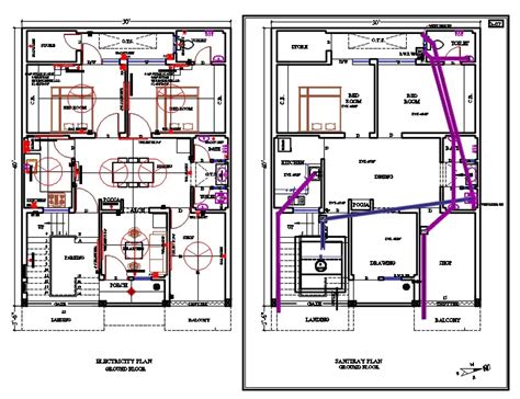 X Residential House Plan Dwg File Cadbull Plumbing Layout House