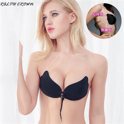 Ralph Crown Women Push Up Bra Side Sticky Self Adhesive Silicone
