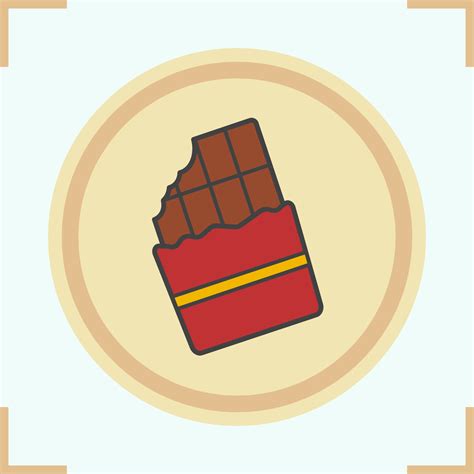 Chocolate Color Icon Bitten Chocolate Bar Isolated Vector Illustration 4635951 Vector Art At