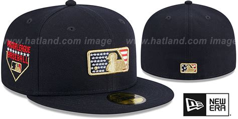 Mlb Umpire 2023 July 4th Stars N Stripes Navy Fitted Hat