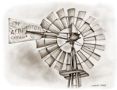 Sketch Of The Day Iowa Windmills