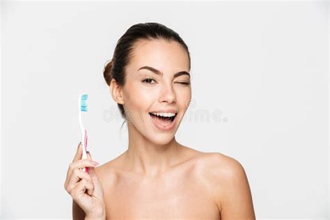 Attractive Naked Woman Toothbrush Stock Photos Free Royalty
