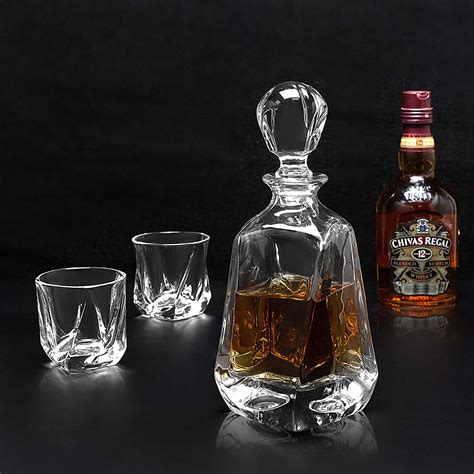 Buy Crystal Whiskey Decanter Set Kanars Premium Liquor Decanter With 4 Glass Tumblers For
