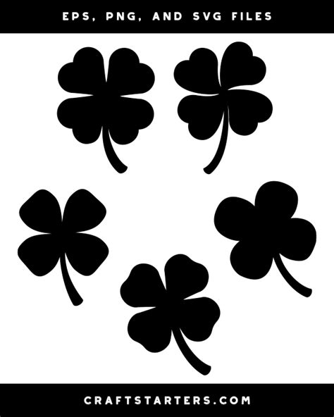 Four Leaf Clover Silhouette Clip Art