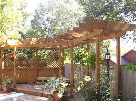 25 small garden design ideas. Exterior:Small Curved Wooden Pergola Design For Corner ...