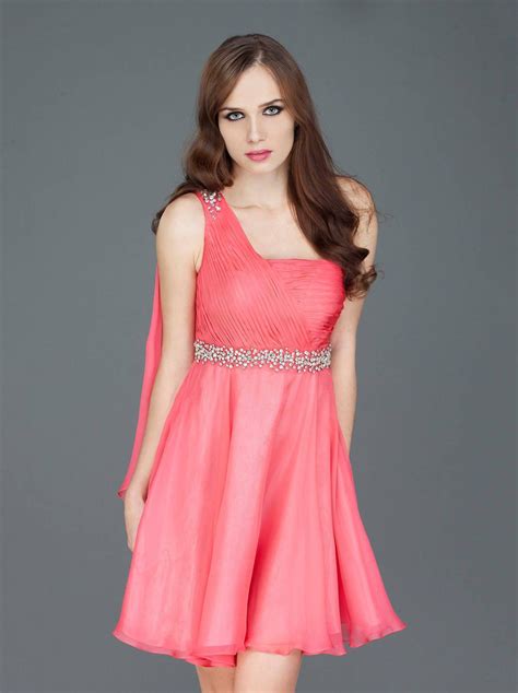 One Shoulder Pink Cocktail Dresses Darius Cordell Fashion Ltd