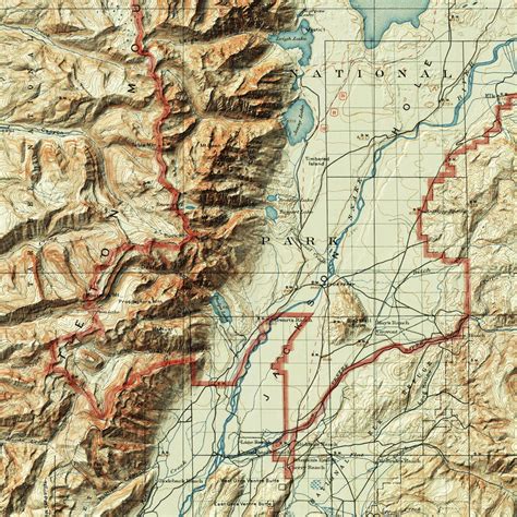 Grand Teton Relief Map Muir Way
