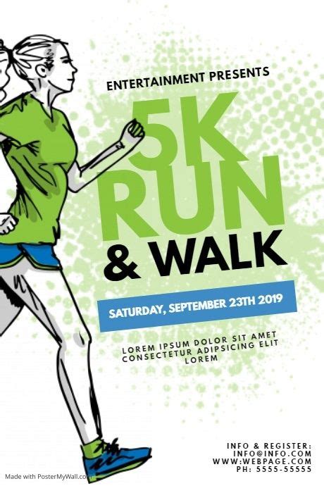 5k Run And Walk Color Run Flyer Template Postermywall Running 5k