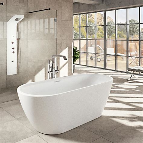 Hoesch namur freestanding oval bath white 4400.010305 with best price guarantee. Riho Inspire freistehende Badewanne ohne Füllfunktion ...