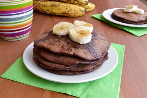 Chocolate Banana Pancakes She Bakes Here