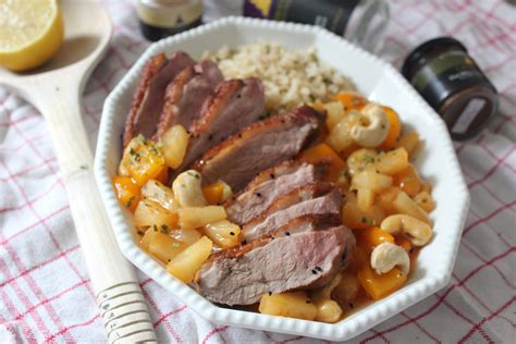Entenbrust mit süß-sauer Soße und Basmatireis
